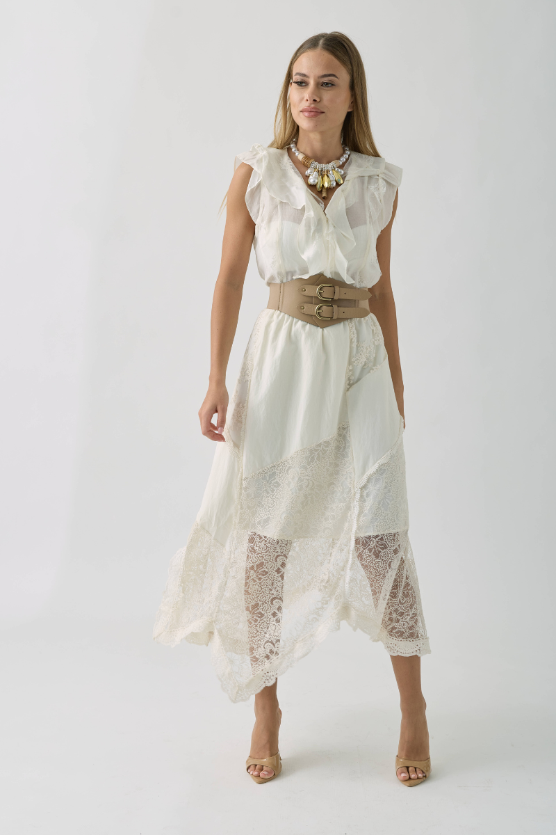 Gonna Elisa panna|Colore:Panna