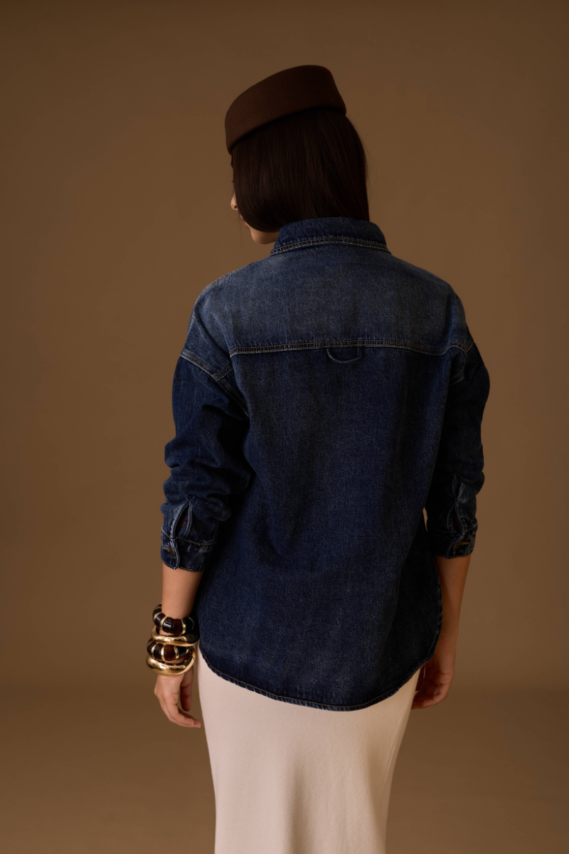 Camicia Denim Urban denim scuro|Colore:Denim scuro