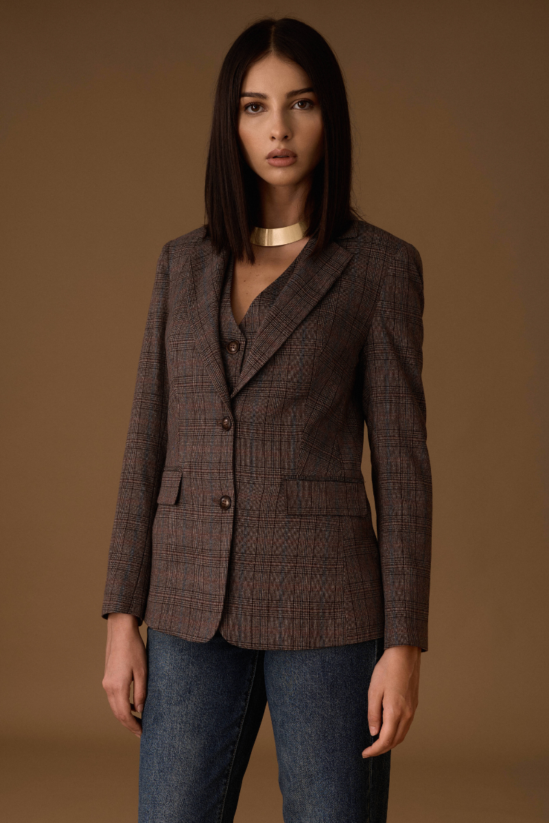 Giacca Sartoriale Galles testa di moro|Colore:Testa di moro