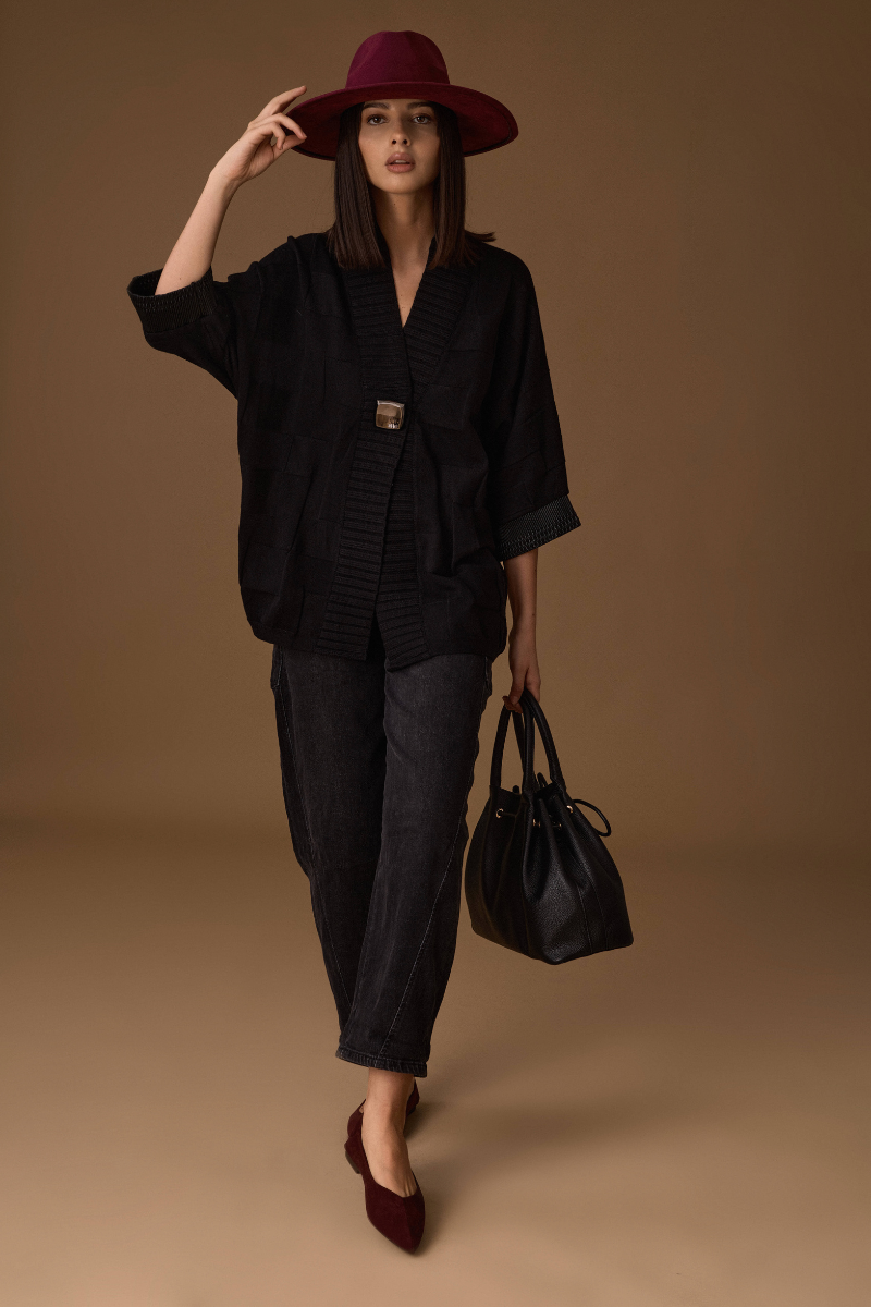 Jeans Ballon Con Tasconi denim nero|Colore:Denim nero
