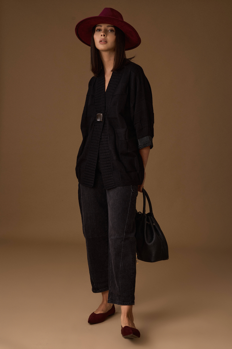 Jeans Ballon Con Tasconi denim nero|Colore:Denim nero