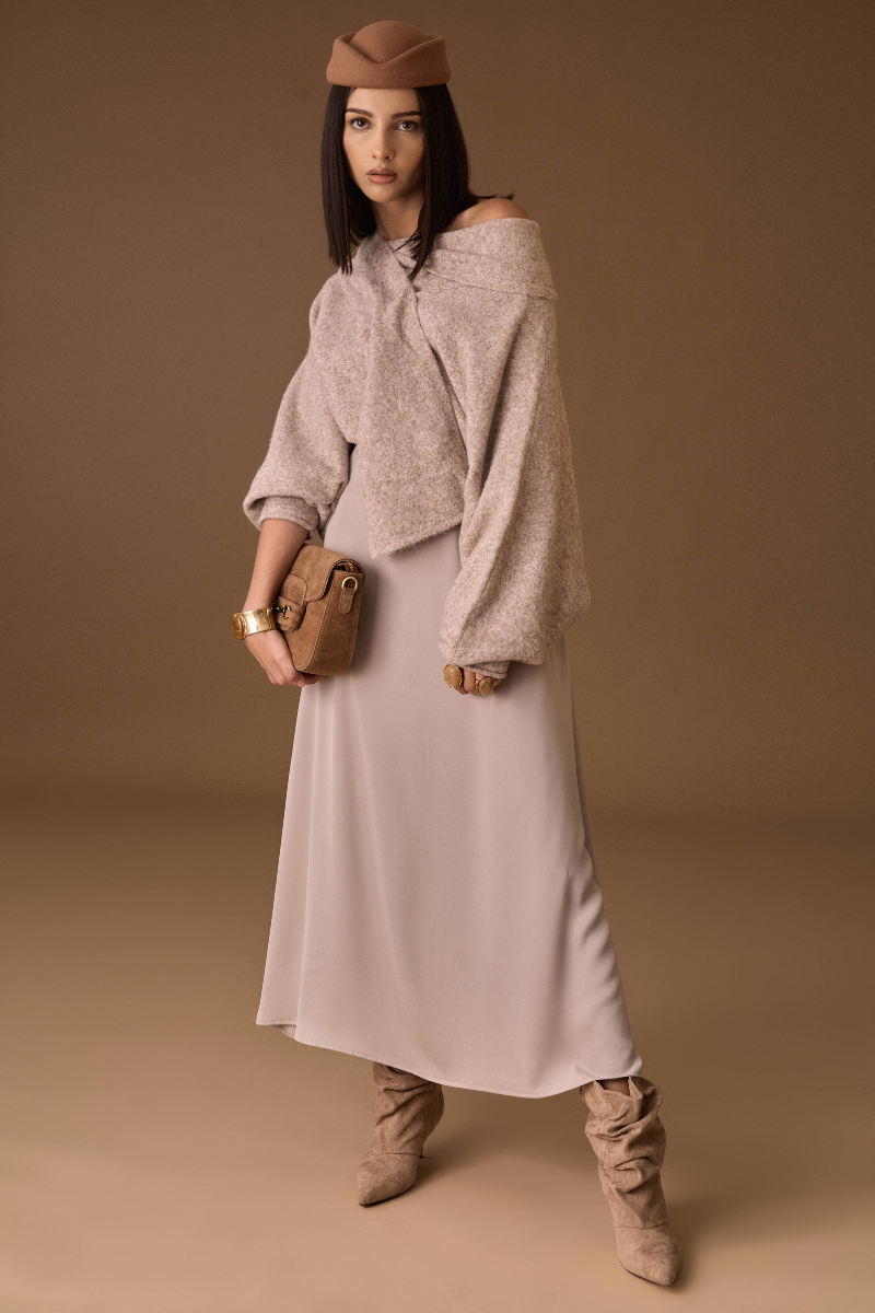 Gonna Satin beige|Colore:Beige