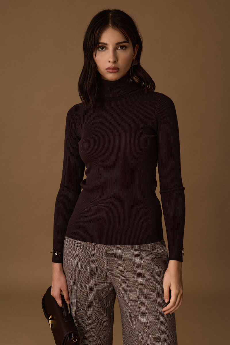 Maglia Costine Fiocco testa di moro|Colore:Testa di moro