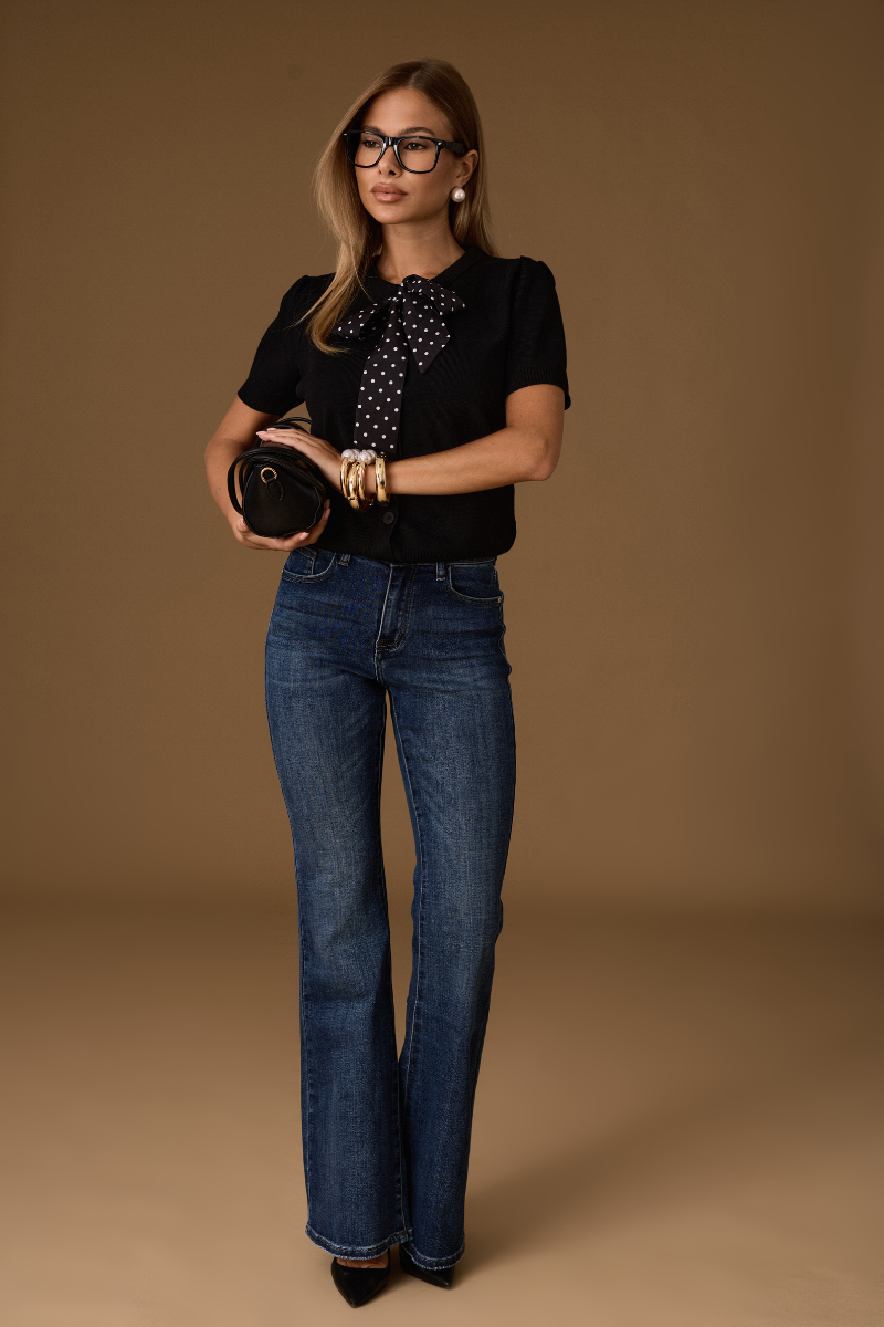 Jeans Zampa denim|Colore:Denim