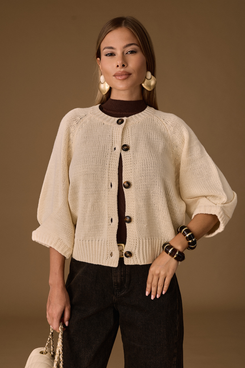 Cardigan Lauren Burro|Colore:Burro