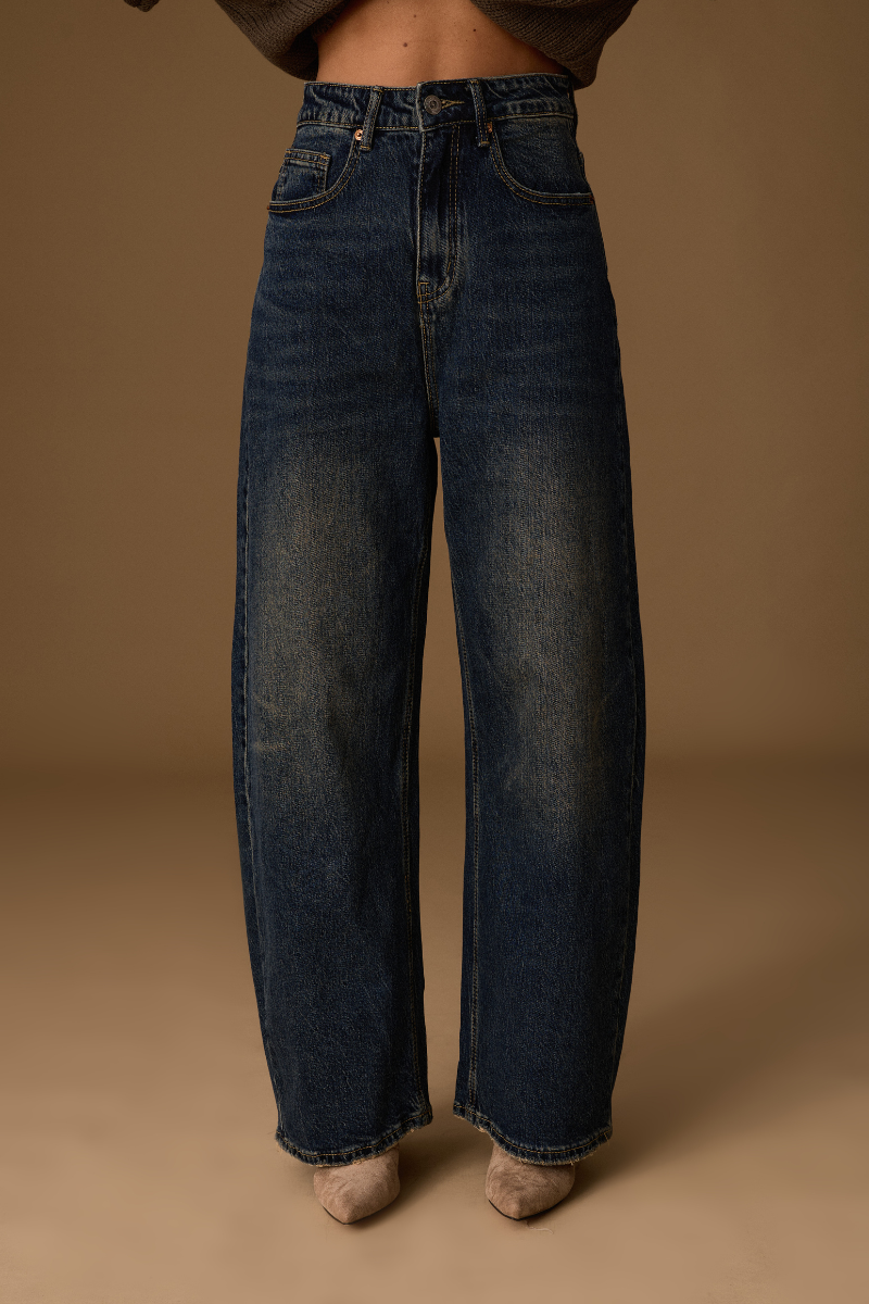 Jeans Ballon Sabbiato denim|Colore:Denim