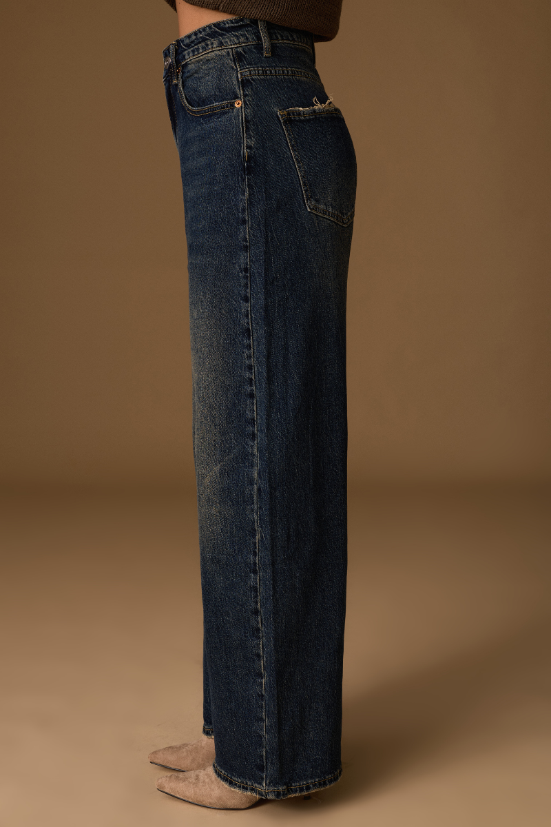 Jeans Ballon Sabbiato denim|Colore:Denim