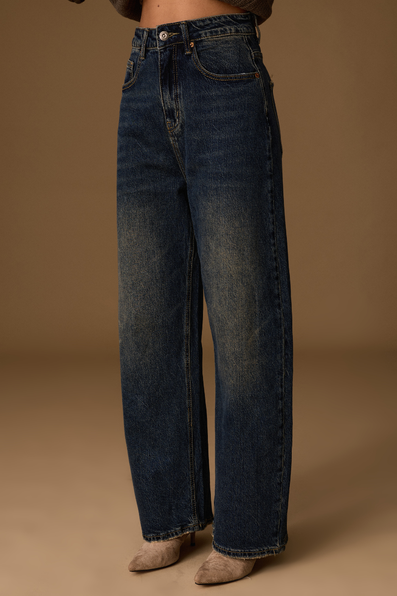 Jeans Ballon Sabbiato denim|Colore:Denim