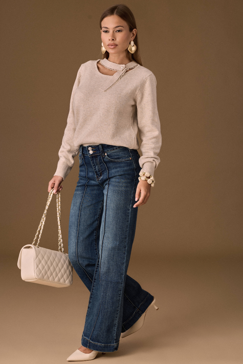 Jeans Riga Zampa denim|Colore:Denim