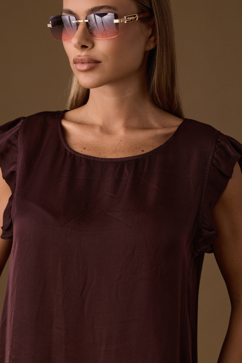 Blusa Rouches Vinaccio|Colore:Vinaccio
