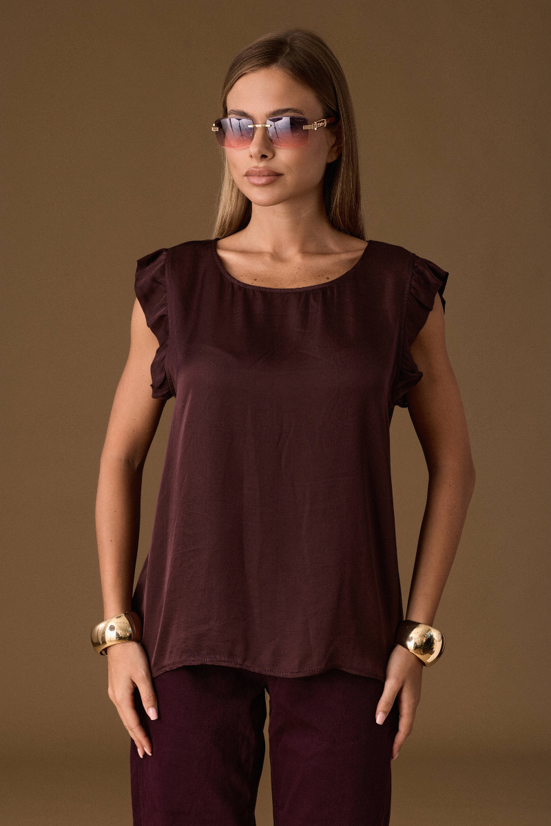Blusa Rouches Vinaccio|Colore:Vinaccio