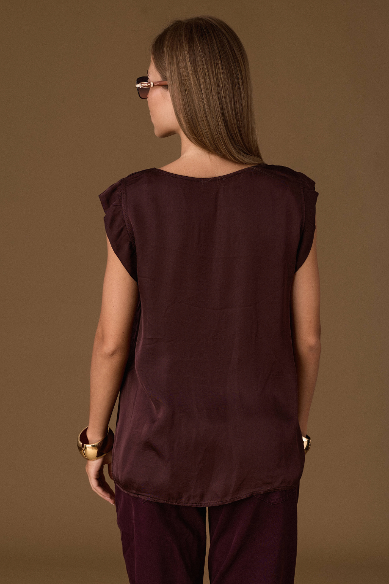 Blusa Rouches Vinaccio|Colore:Vinaccio