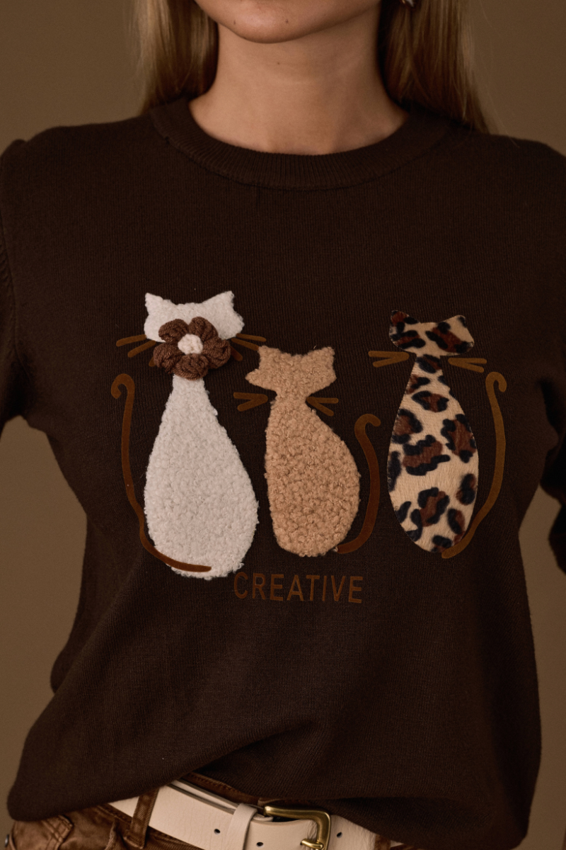 Maglia Cats Testa di moro|Colore:Testa di moro