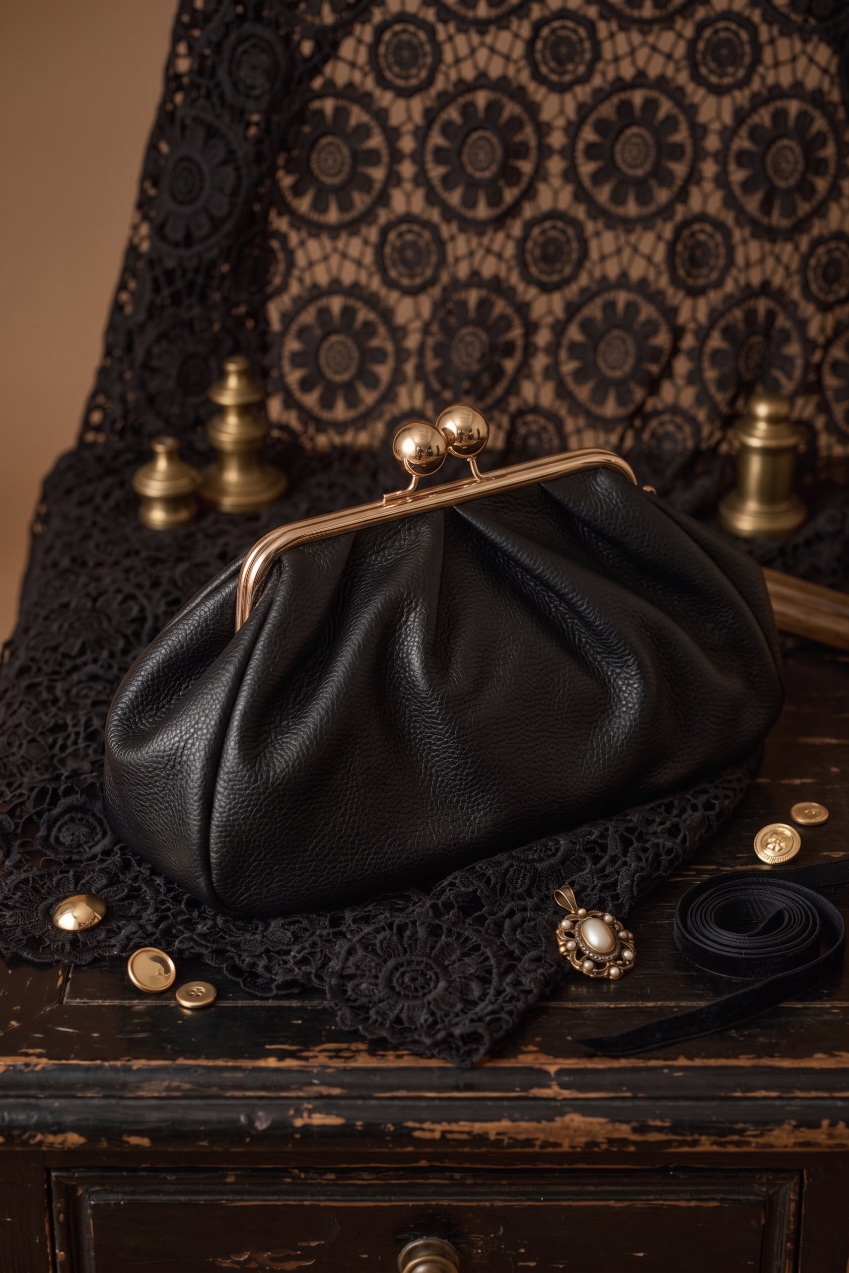 Clutch Pelle nero|Colore:Nero