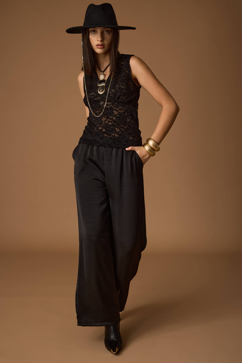 Coordinato In Pizzo nero|Colore:Nero