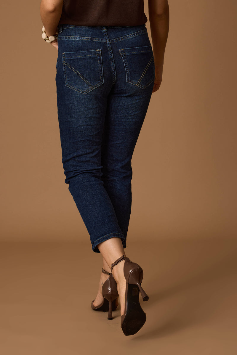 Jeans Bottoni Gioiello denim|Colore:Denim