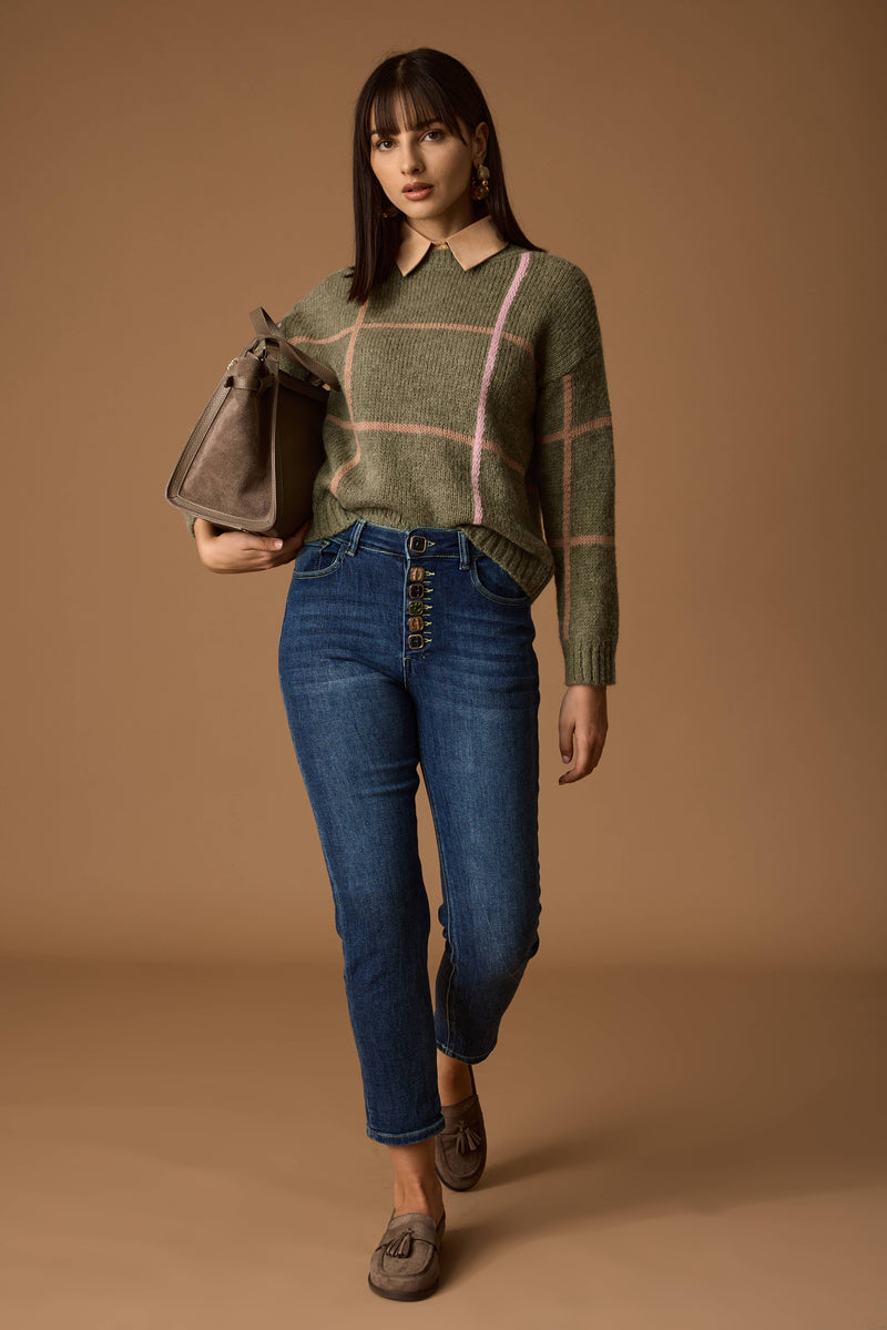 Jeans Bottoni Pietre denim|Colore:Denim