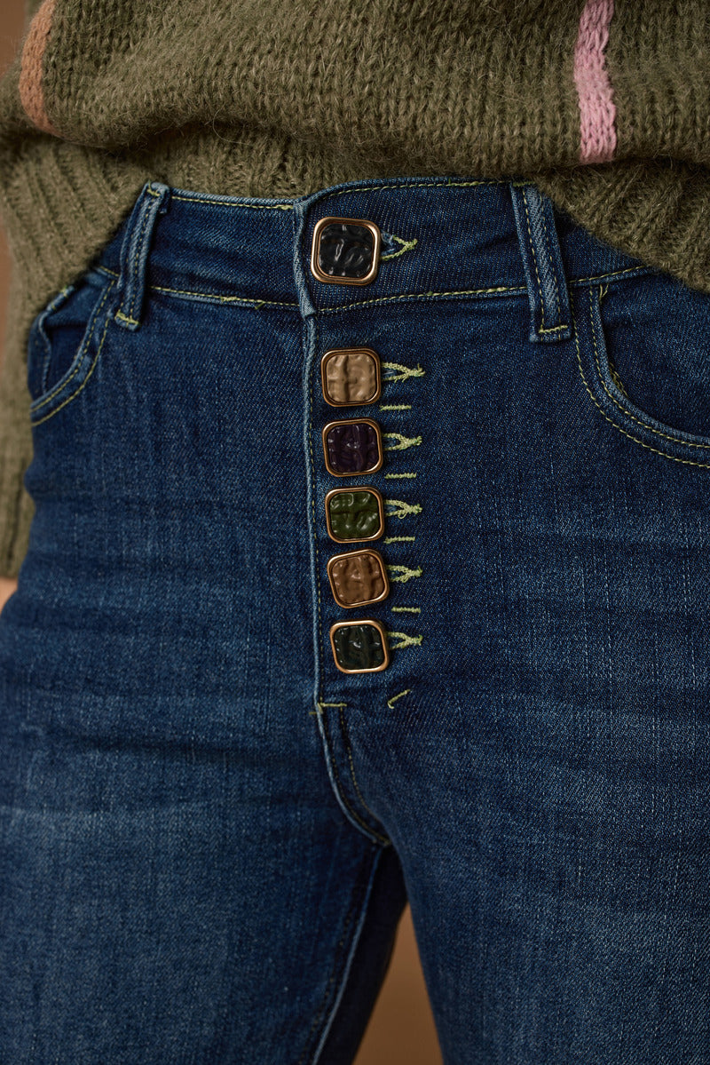 Jeans Bottoni Pietre denim|Colore:Denim