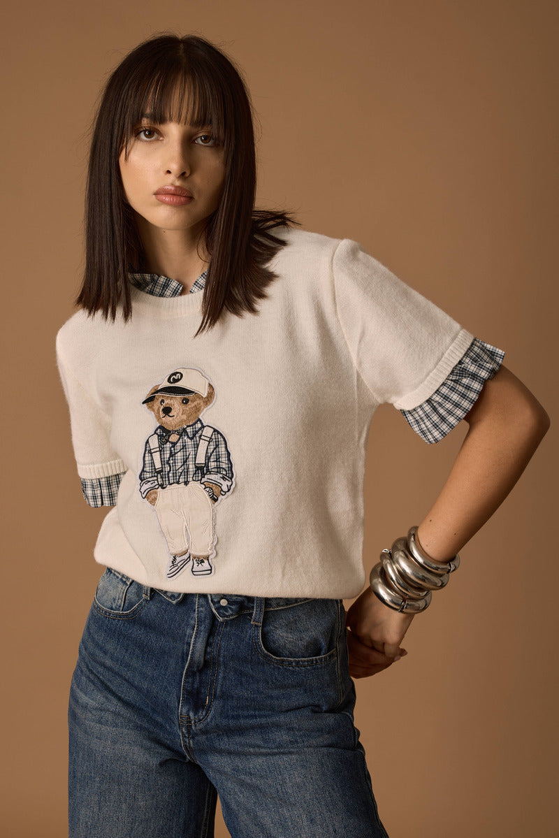 Pull Mezza Manica Teddy burro|Colore:Burro