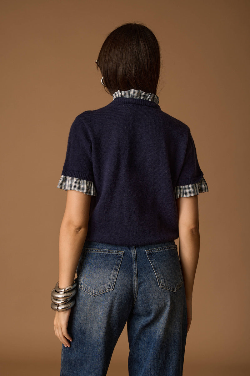 Pull Mezza Manica Teddy blu|Colore:Blu