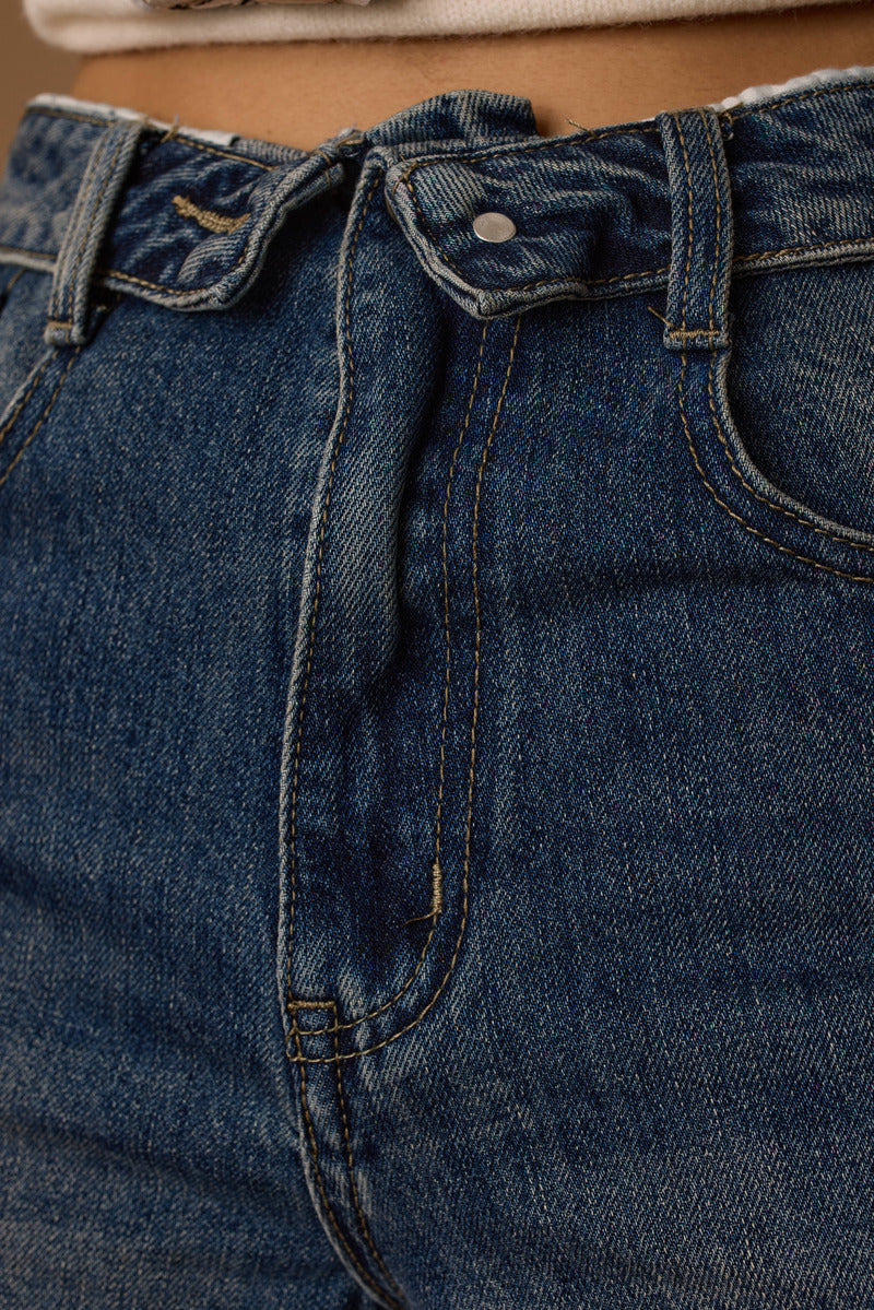 Jeans Con Risvolto denim|Colore:Denim
