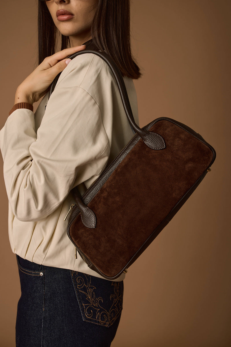 Borsa A Spalla Rettangolare testa di moro|Colore:Testa di moro
