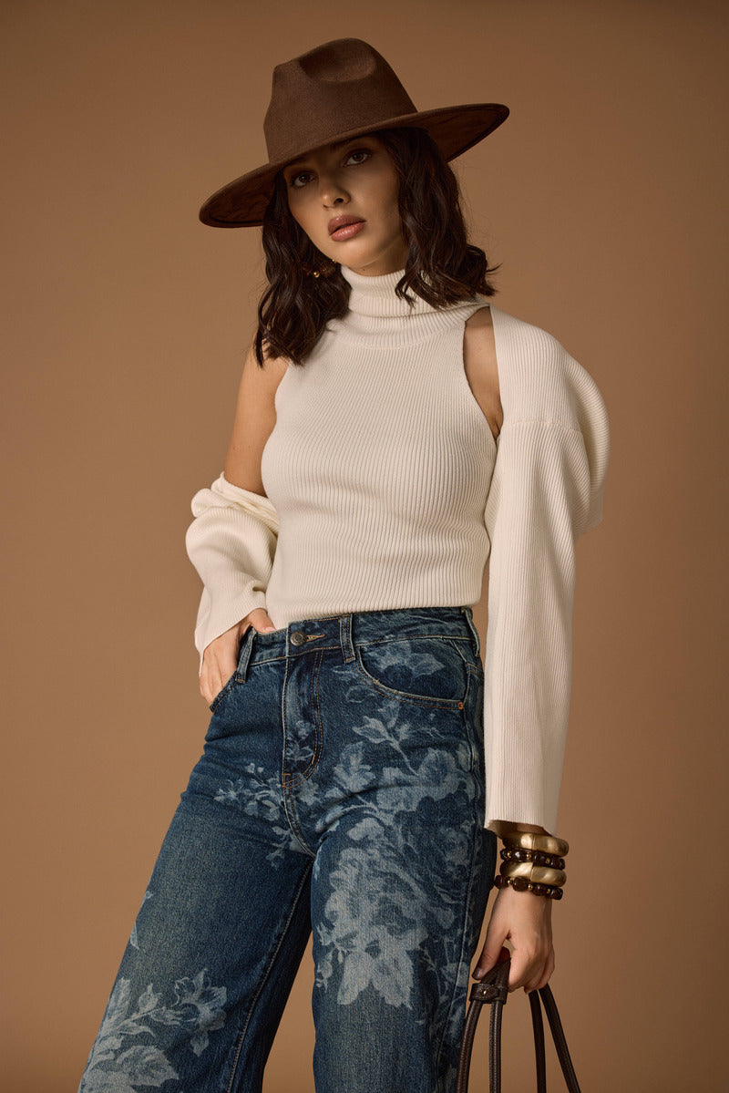 Top Con Coprispalle Panna|Colore:Panna