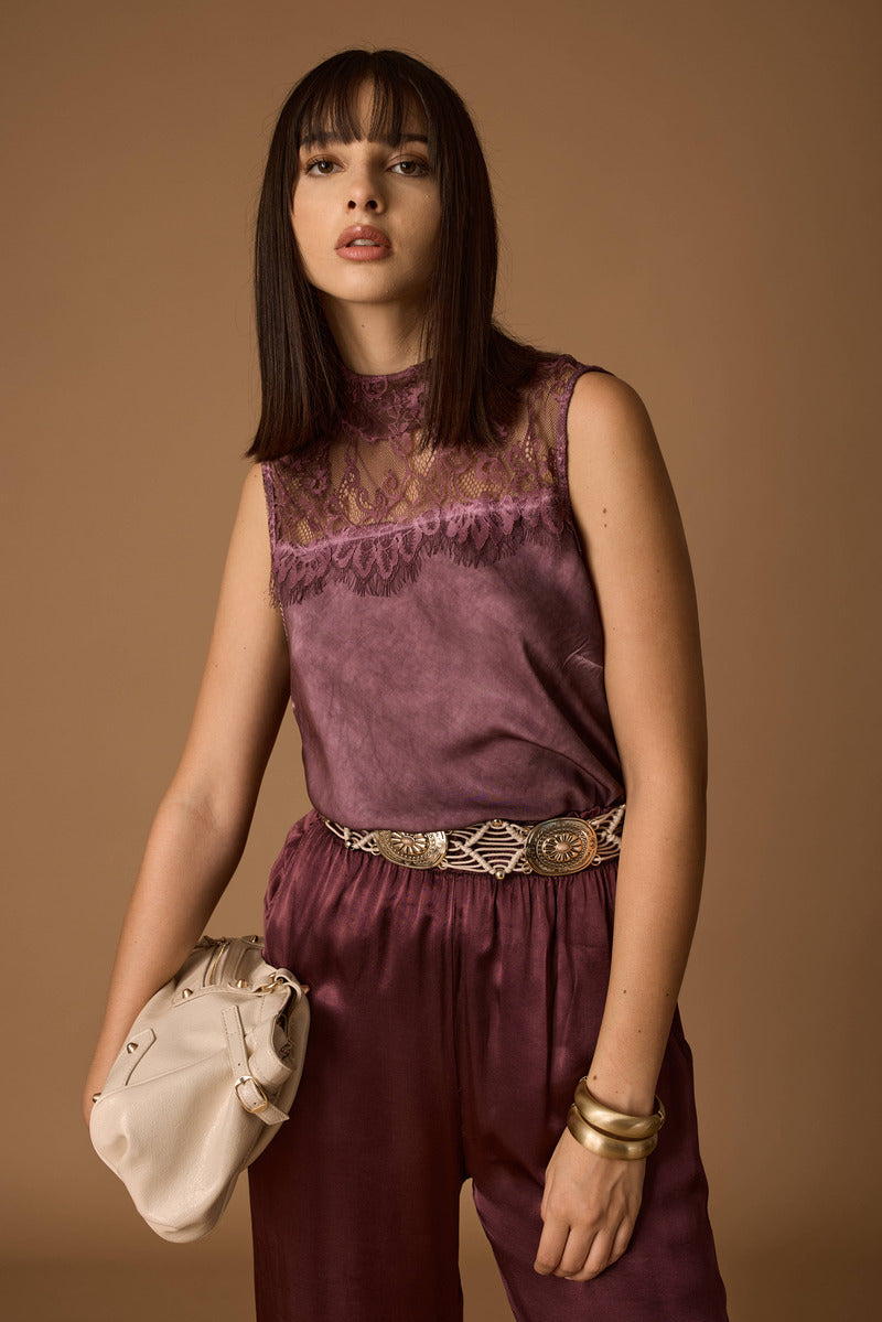 Blusa Pizzo Malva|Colore:Malva
