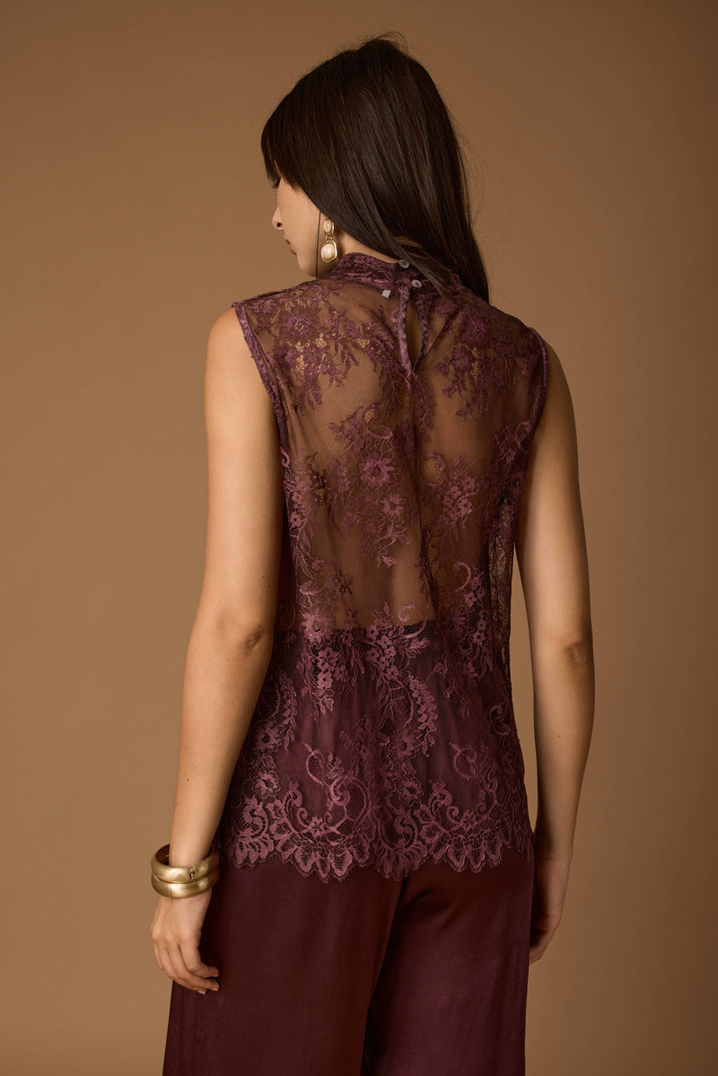 Blusa Pizzo Malva|Colore:Malva