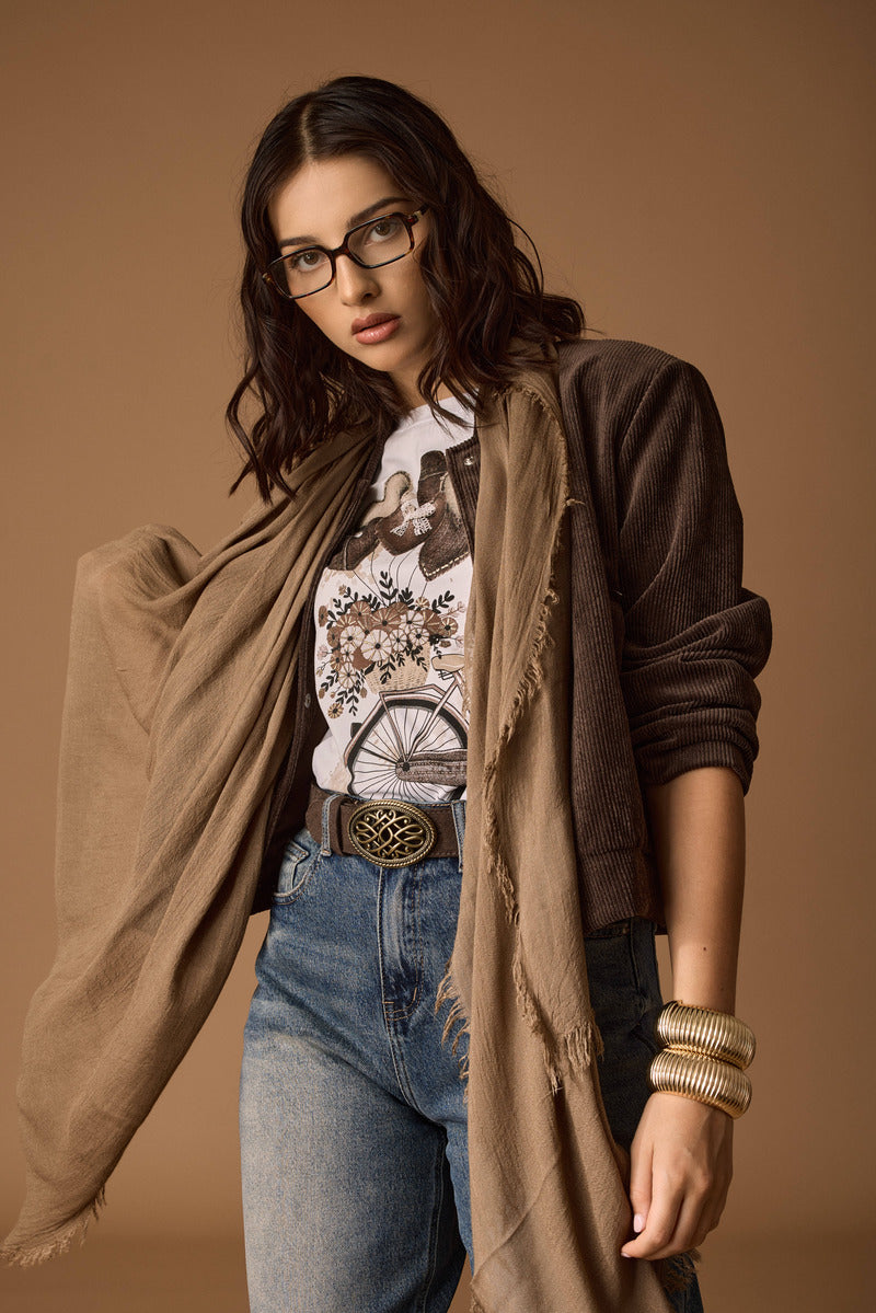 Foulard Fibra Bamboo Tabacco|Colore:Tabacco