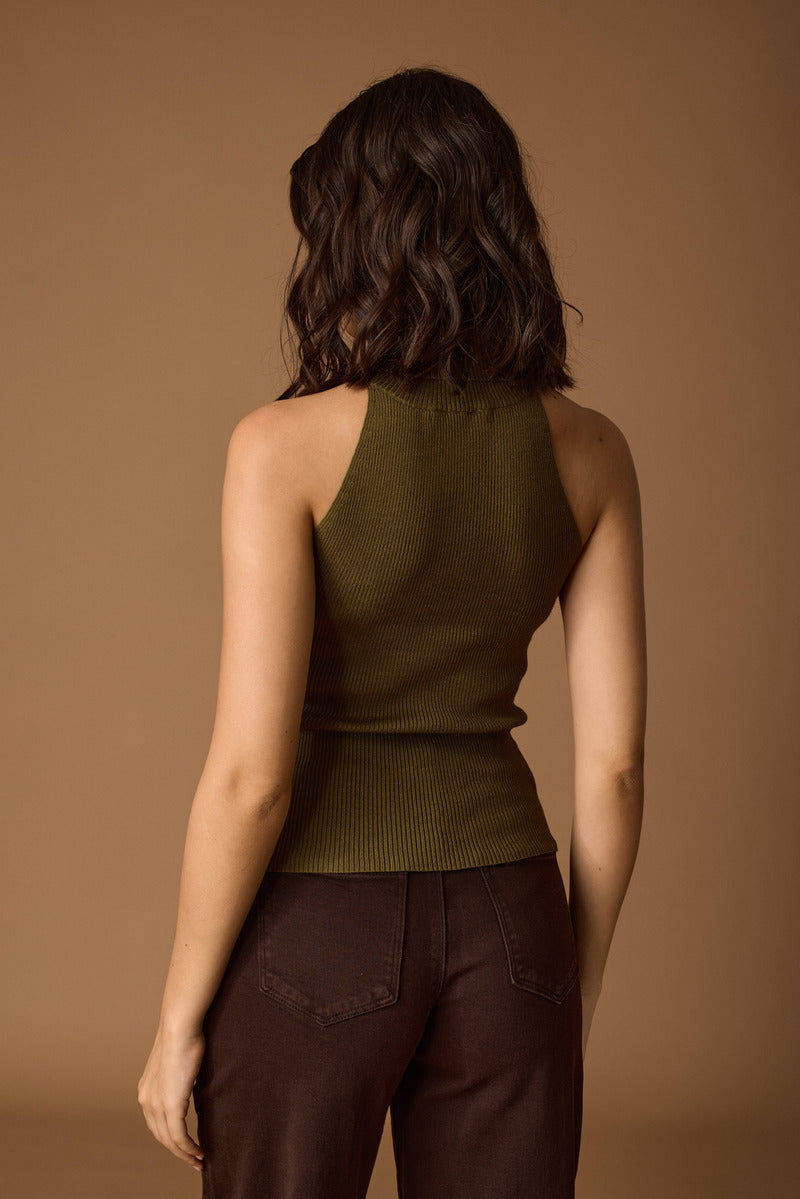 Top Con Coprispalle Verde oliva|Colore:Verde oliva