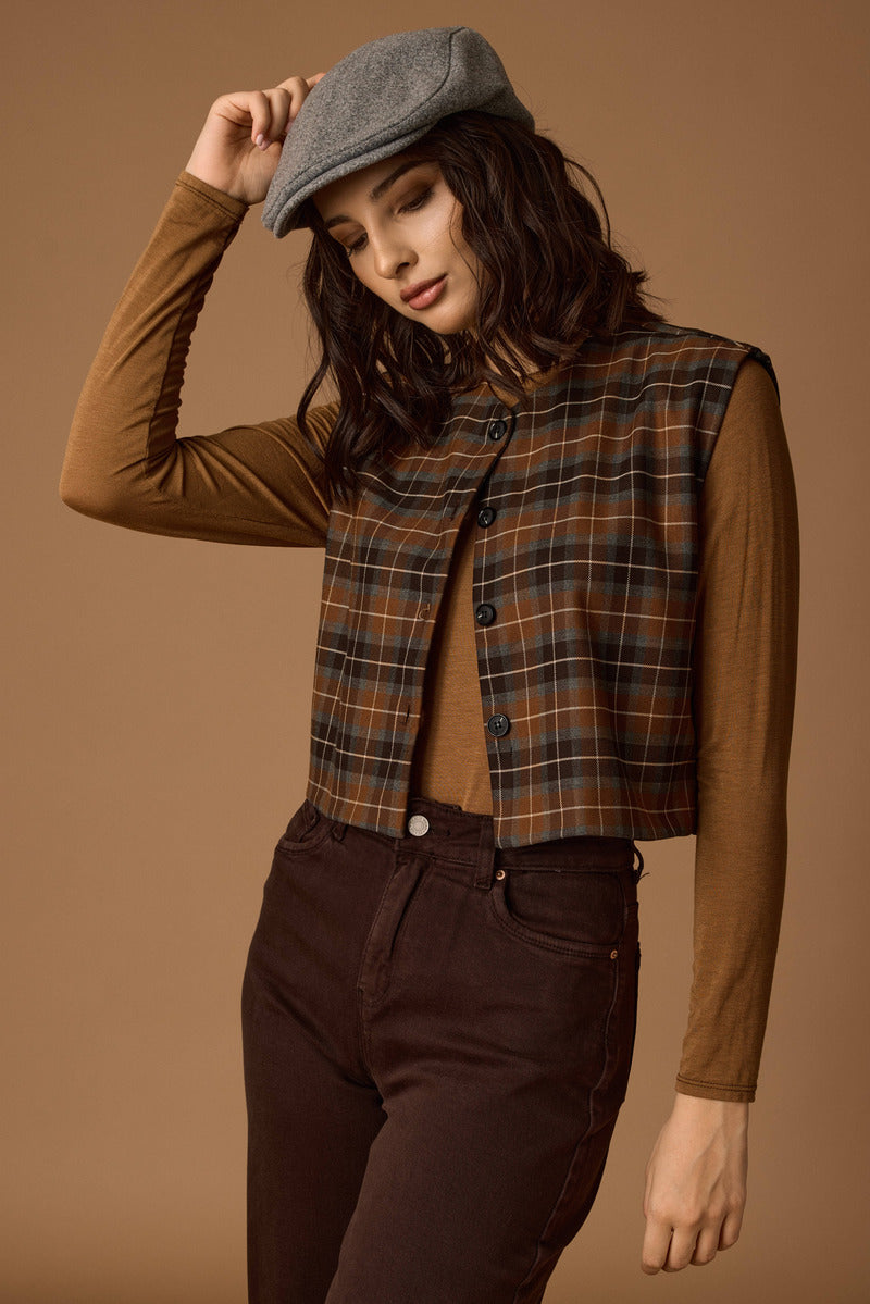 Gilet Scotland testa di moro|Colore:Testa di moro