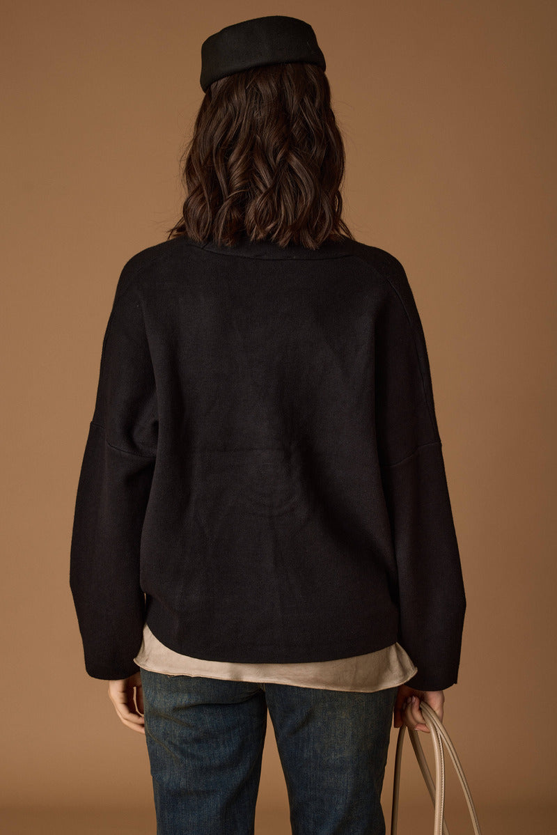 Cardigan Con Chiusura Fibbia nero|Colore:Nero