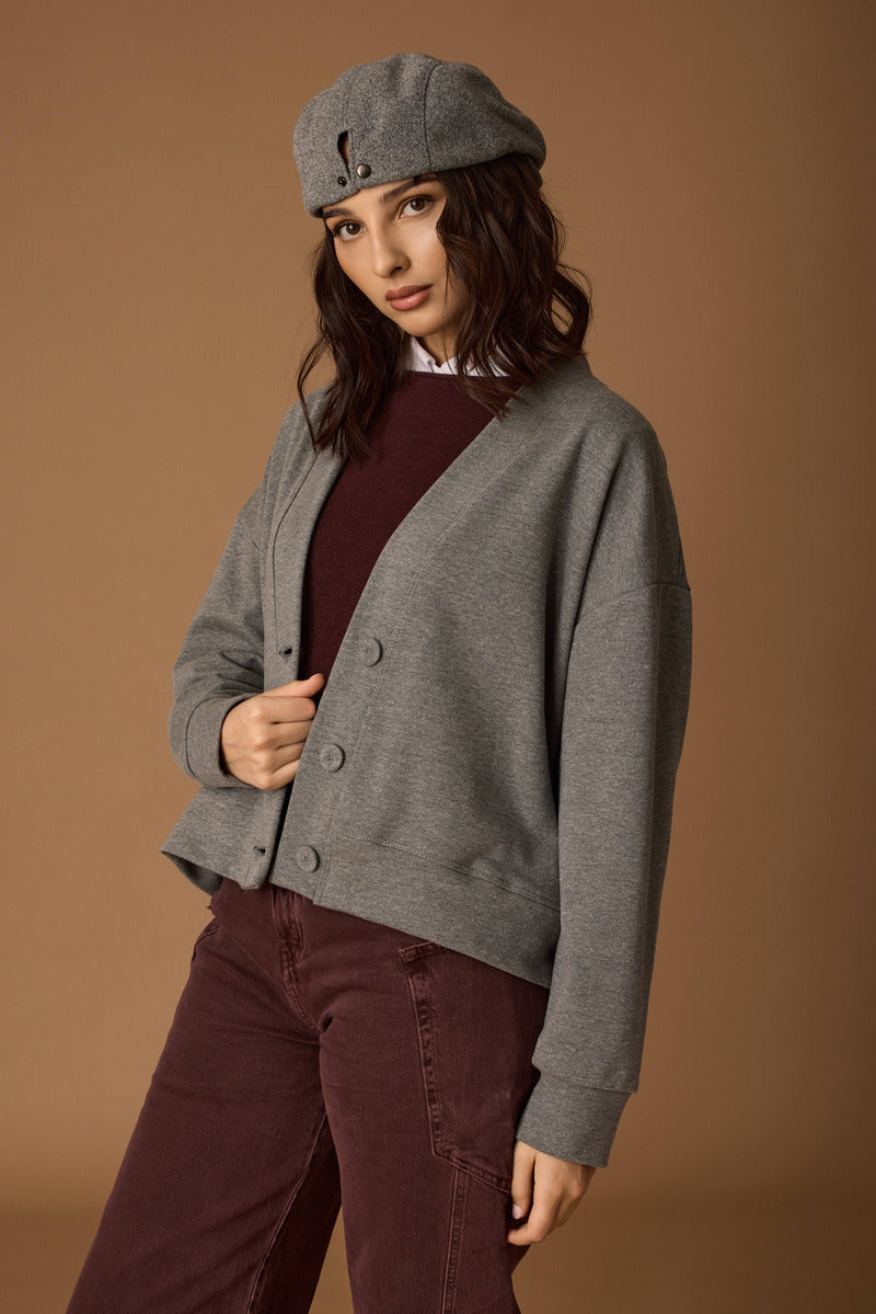 Cardigan In Felpa grigio|Colore:Grigio