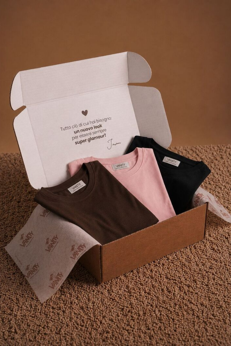 Kit T-Shirt Basic Slim cacao-rosa antico-nero|Colore:Cacao-rosa antico-nero