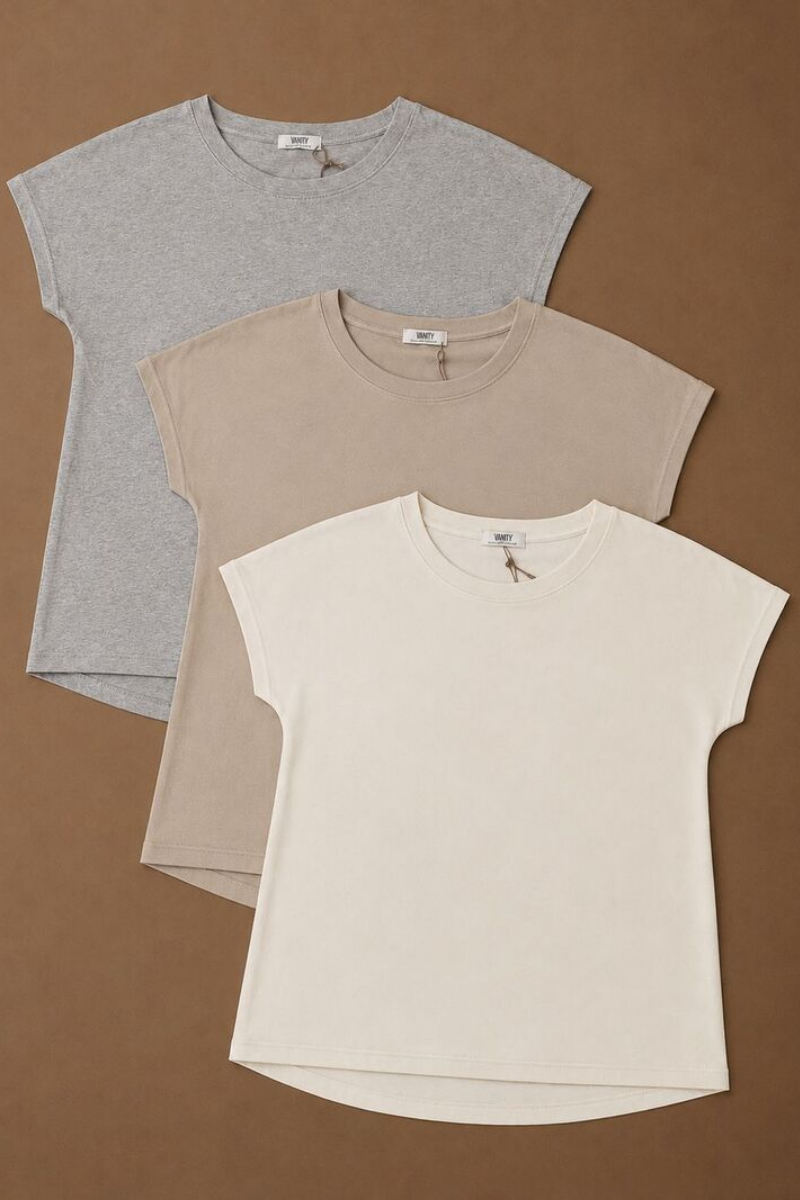 Kit T-Shirt Over panna-beige-grigio|Colore:Panna-beige-grigio