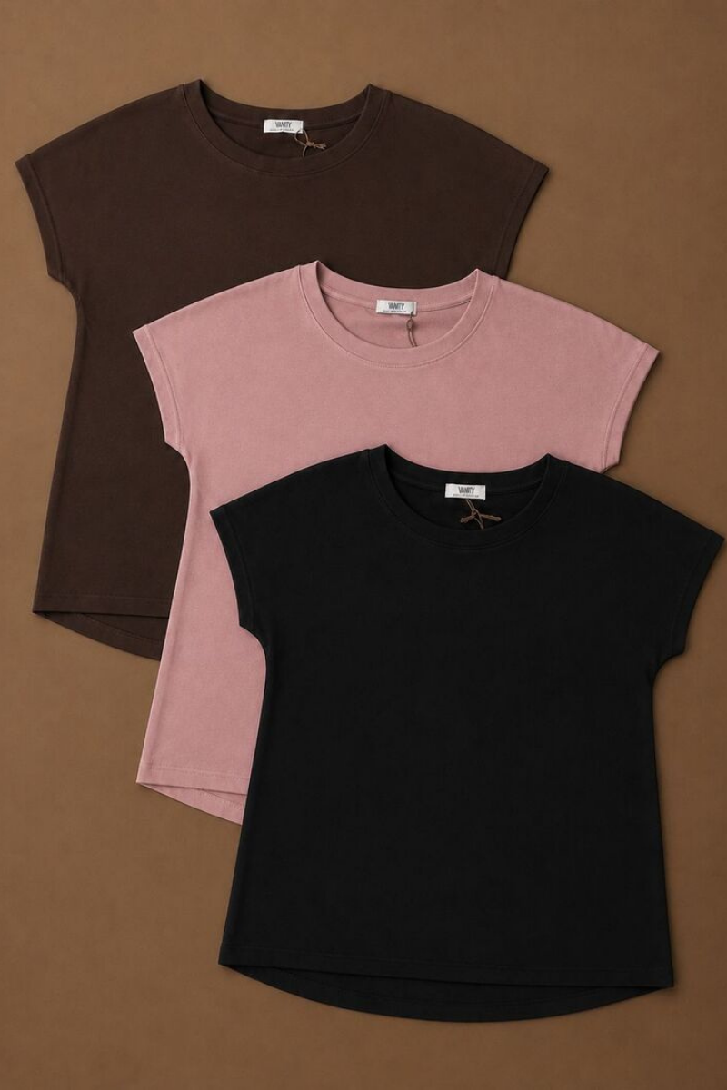 Kit T-Shirt Over t.moro-rosa antico-nero|Colore:T.moro-rosa antico-nero