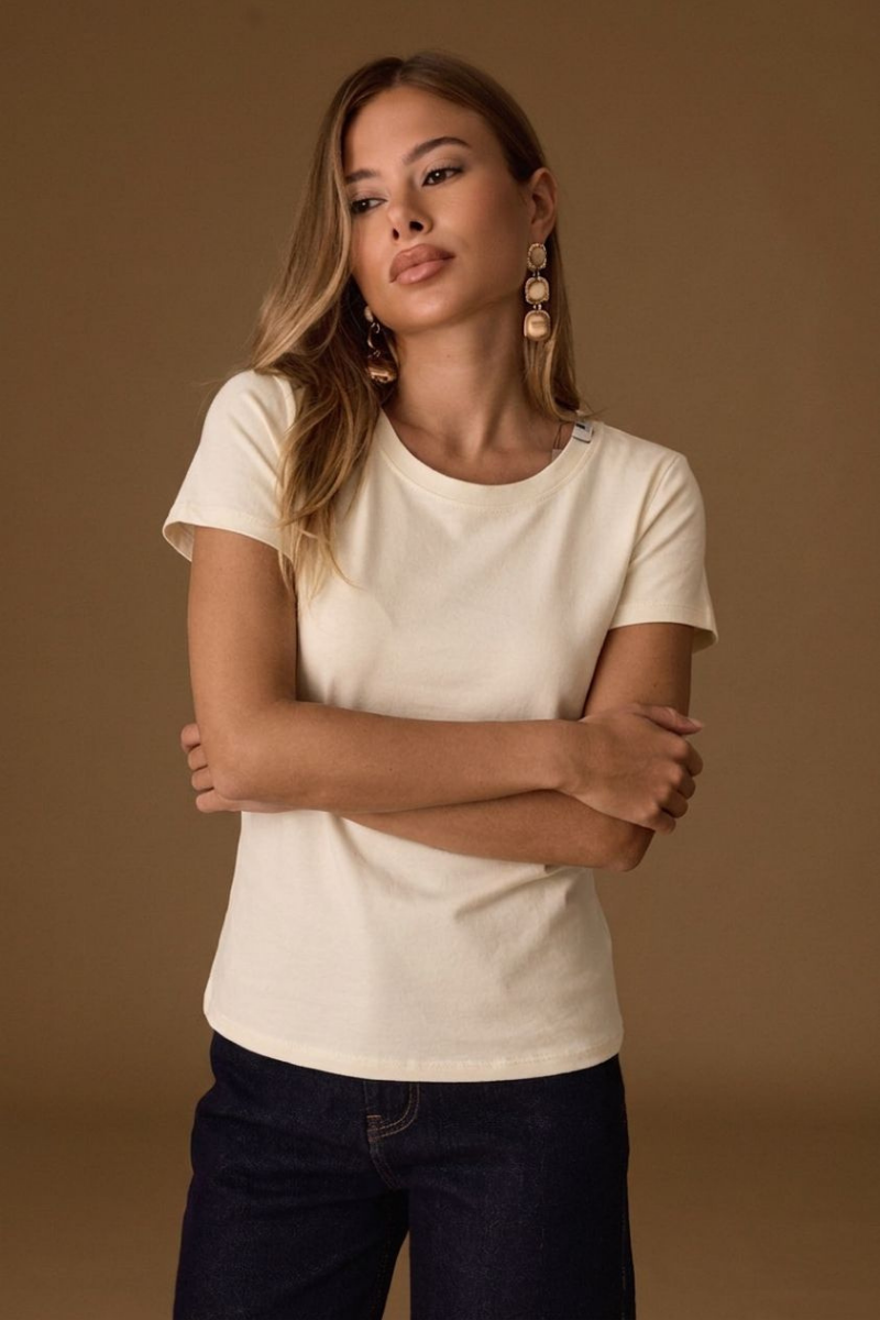 T-Shirt Basic panna|Colore:Panna