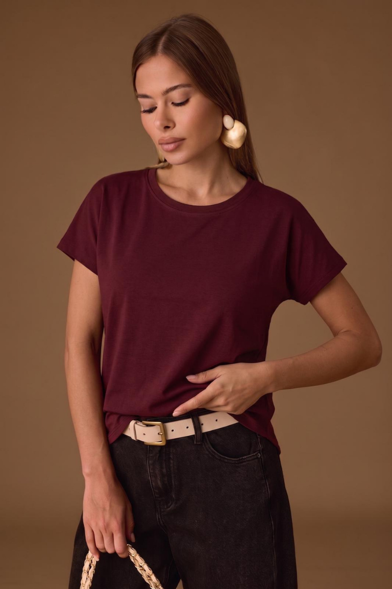 T-Shirt Basic Over bordeaux|Colore:Bordeaux