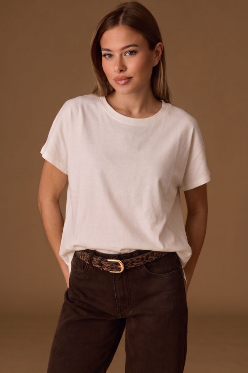 T-Shirt Basic Over panna|Colore:Panna