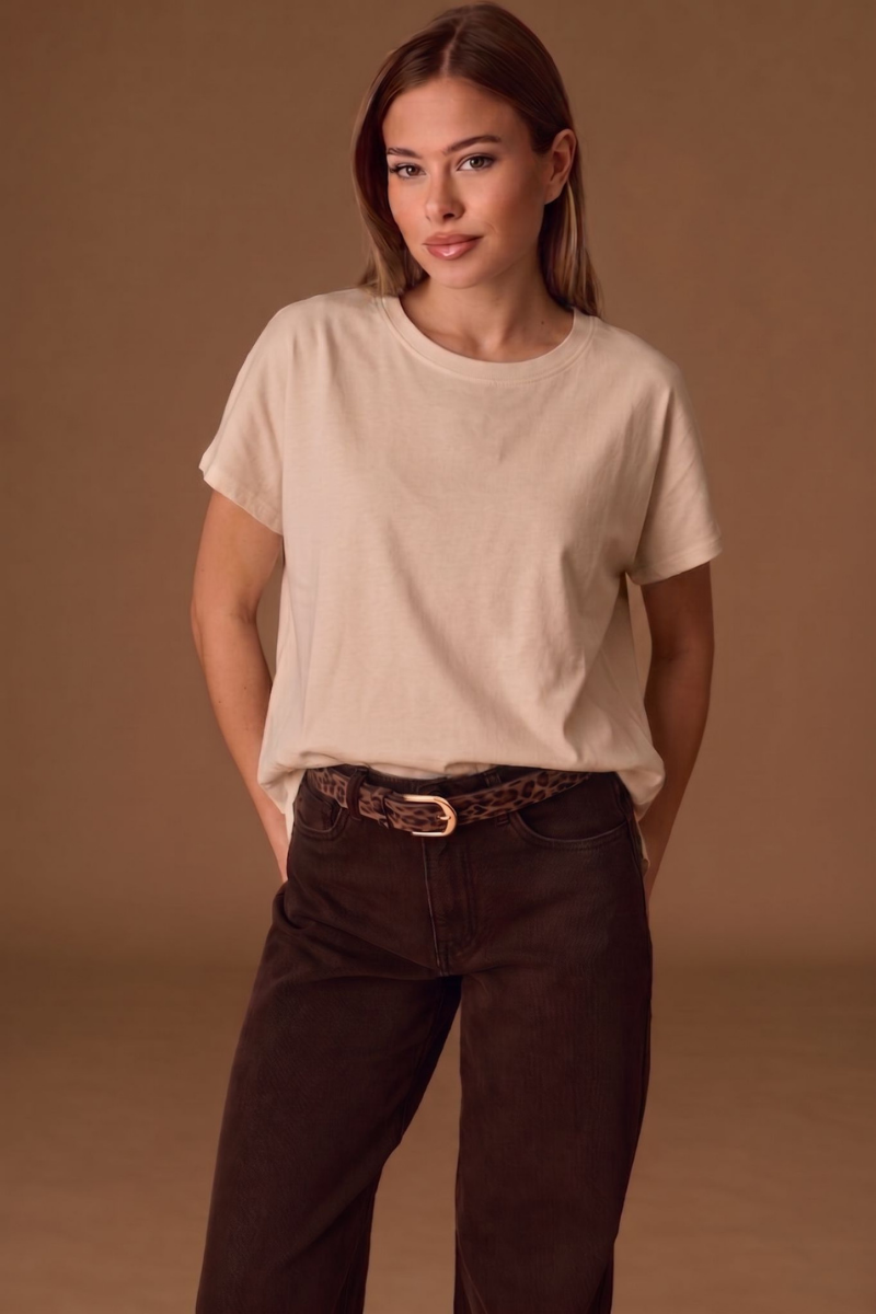 T-Shirt Basic Over beige|Colore:Beige