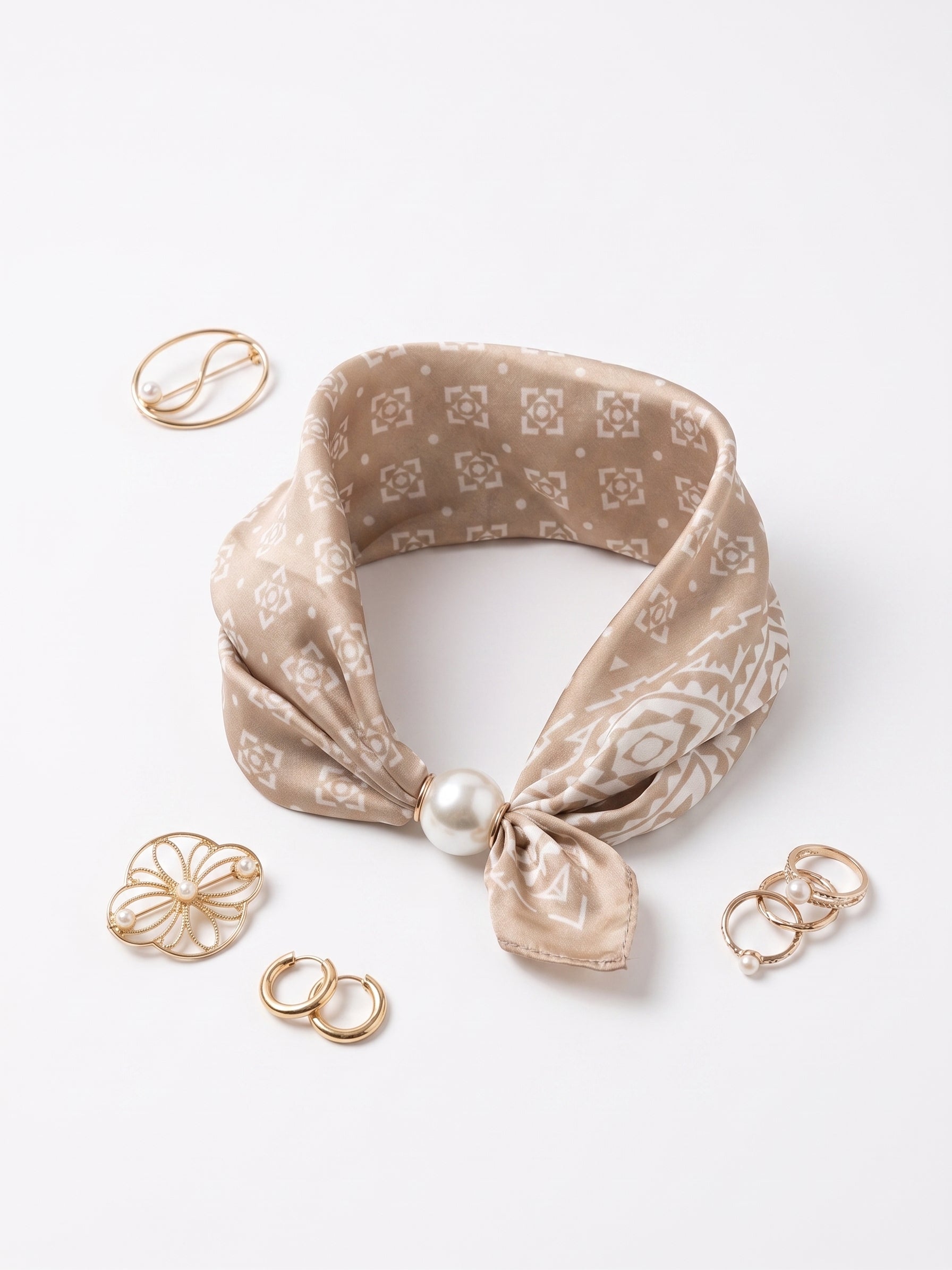 Foulard Geo beige|Colore:Beige