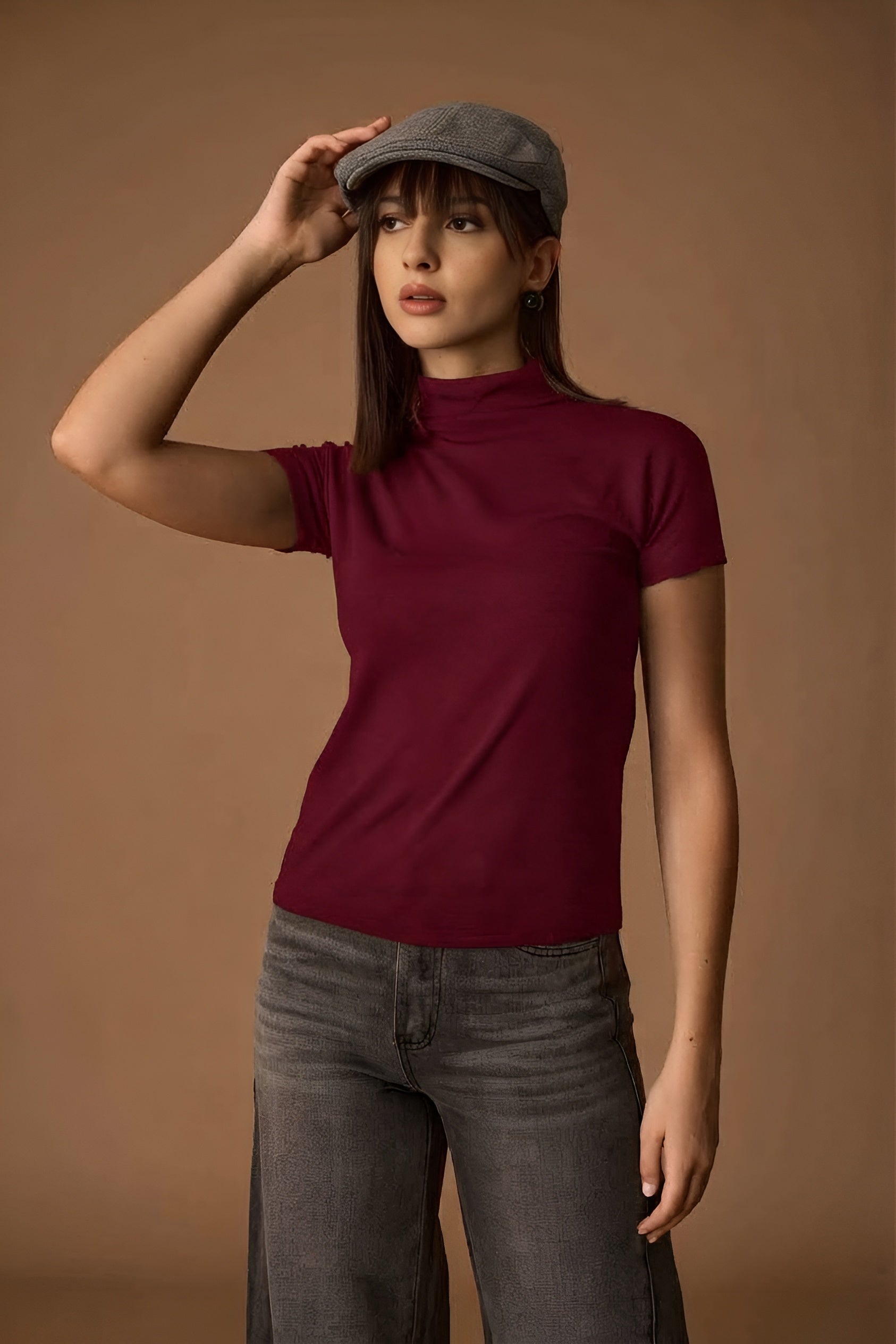 Maglia Lupetto Mezza Manica Bordeaux|Colore:Bordeaux