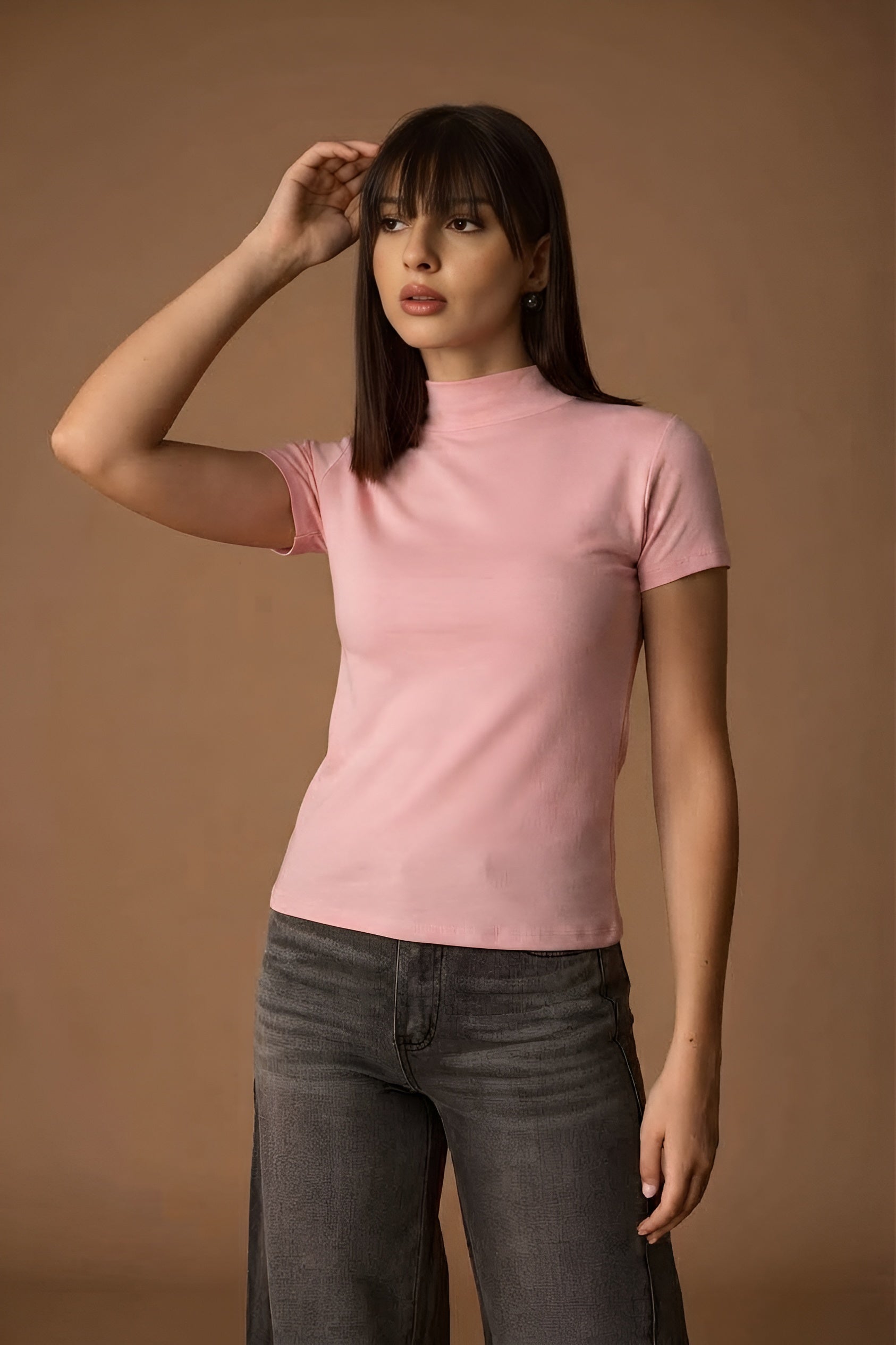 Maglia Lupetto Mezza Manica Rosa|Colore:Rosa