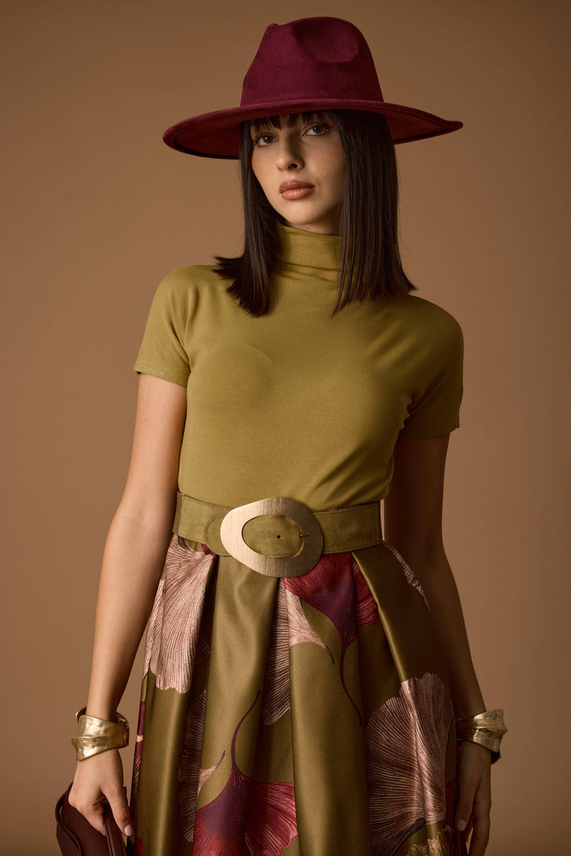 Maglia Lupetto Mezza Manica Ocra|Colore:Ocra