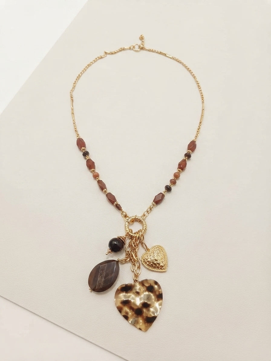 Collana lunga Con Cuori oro|Colore:Oro