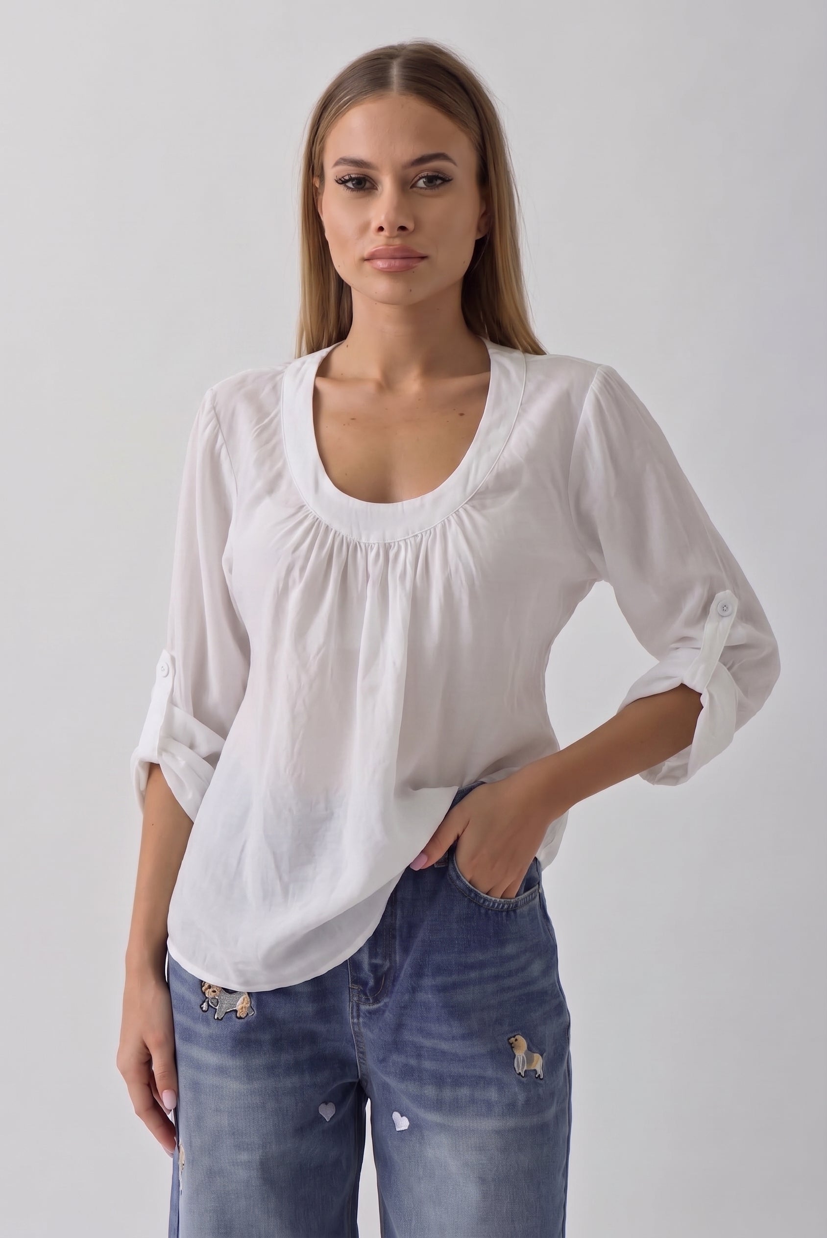 Blusa Softly bianco|Colore:Bianco