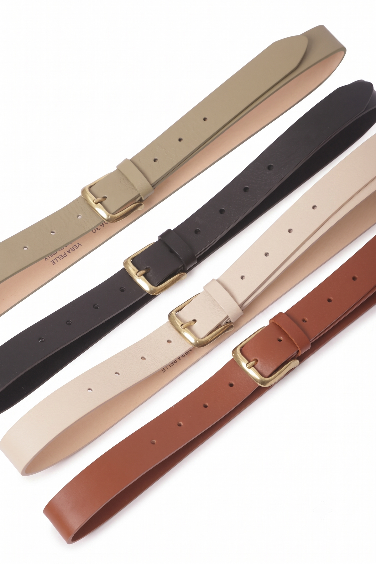 Cintura In Pelle Latte|Colore:Latte