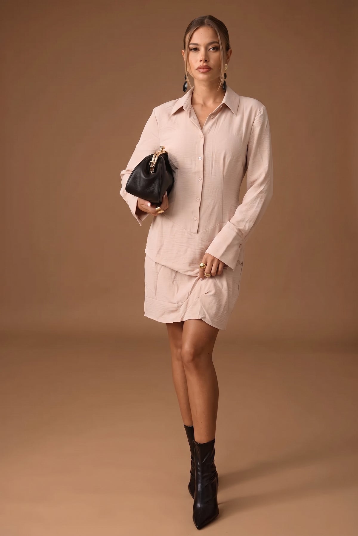 Abito Con Bottoncini beige|Colore:Beige