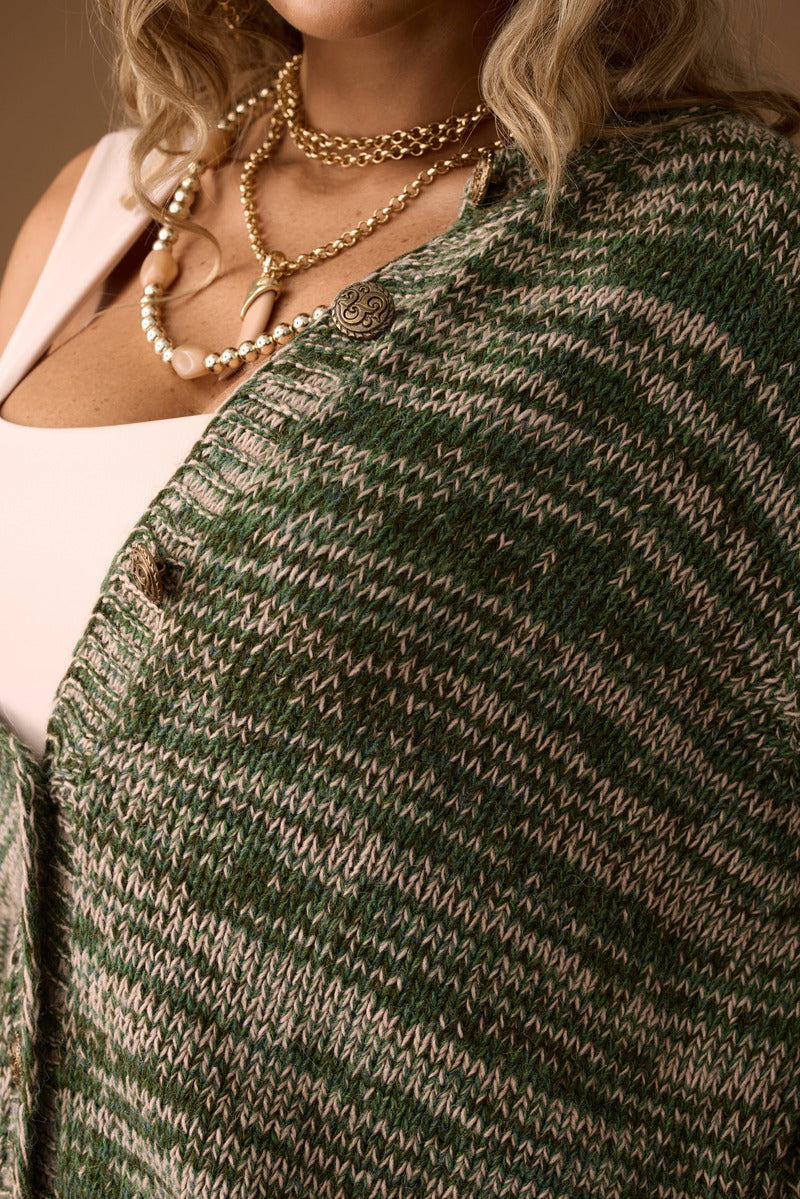 Cardigan Bottoni Oro verde|Colore:Verde
